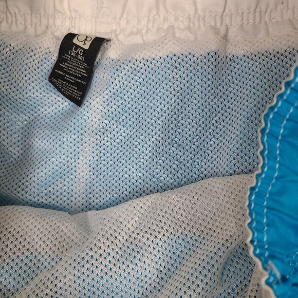 Ocean Pacific Mens Swim Trunks Blue‎ Size L (36-38) Cargo Style Drawstring Mesh - Picture 2 of 9
